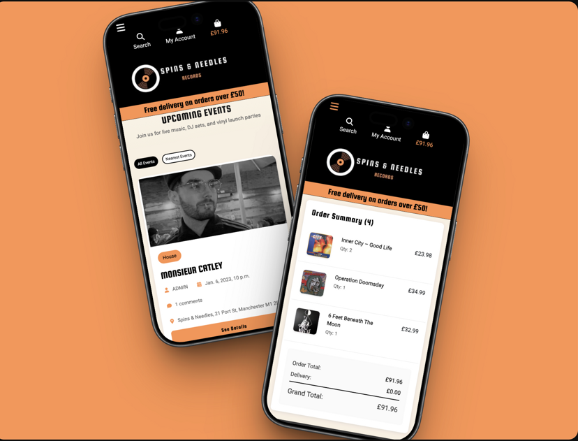 Spins & Needles Records website screenshot